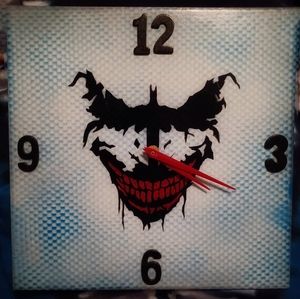 Batman Joker handmade ceramic wall clock one of a kind